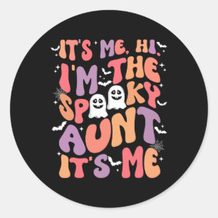 It's Me Hi I'm The Spooky Aunt It's Me Retro Hallo Classic Round Sticker