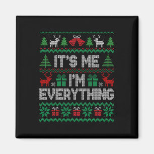 Its Me Im Everything Christmas Pajama Couple Match Magnet