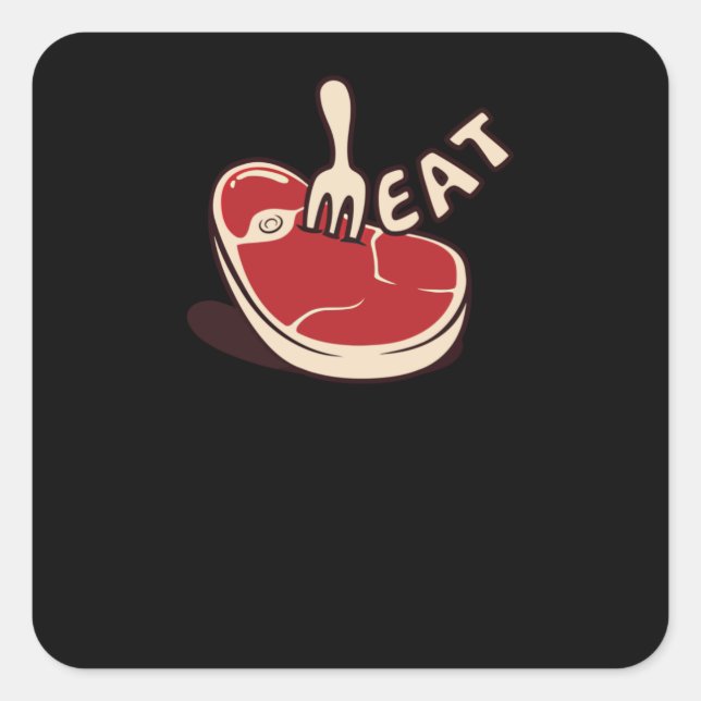 it's Meat Square Sticker (Front)