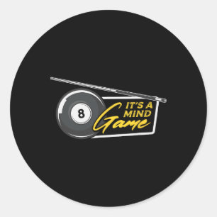 It's Mind Game Pool Snooker Billiards Player Classic Round Sticker