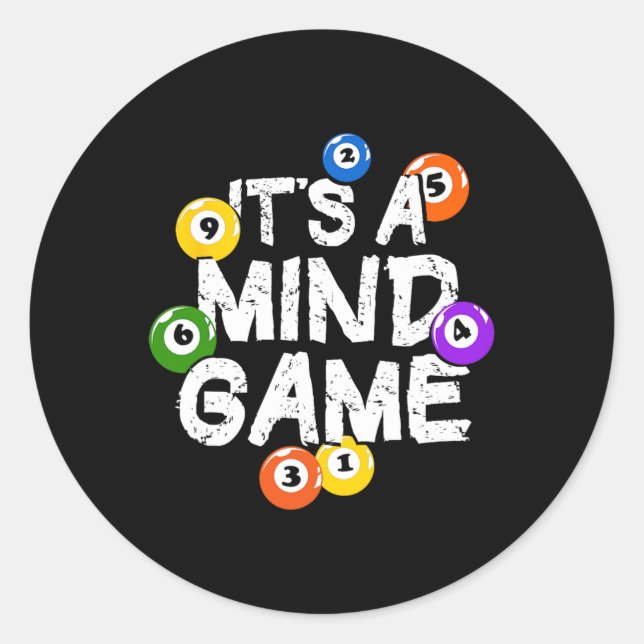 It's Mind Game Snooker Pool Billiards Player  Classic Round Sticker (Front)