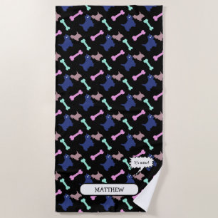 It's mine Scottish Terrier personalised Beach T Beach Towel