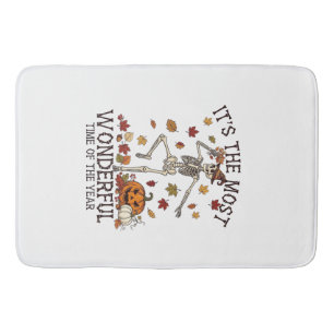 Its Most Wonderful Dancing Skeleton Halloween Witc Bath Mat