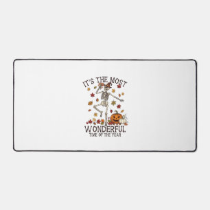 Its Most Wonderful Dancing Skeleton Halloween Witc Desk Mat