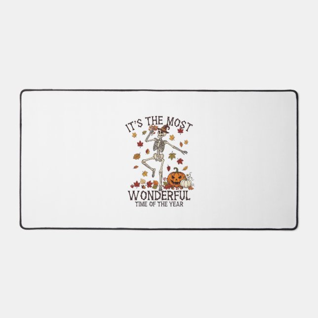 Its Most Wonderful Dancing Skeleton Halloween Witc Desk Mat (Front)