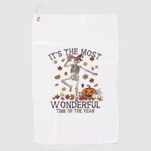 Its Most Wonderful Dancing Skeleton Halloween Witc Golf Towel
