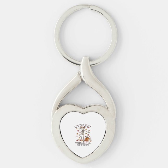 Its Most Wonderful Dancing Skeleton Halloween Witc Key Ring (Front)