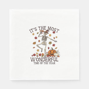Its Most Wonderful Dancing Skeleton Halloween Witc Napkin
