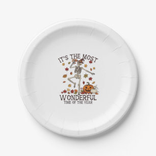 Its Most Wonderful Dancing Skeleton Halloween Witc Paper Plate