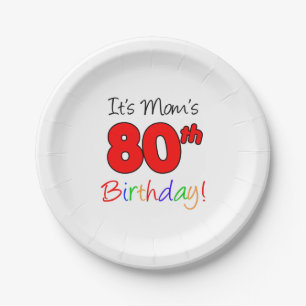 It's Mum's 80th Birthday Paper Plates