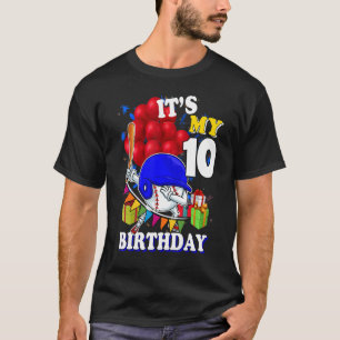 It's My 10th Birthday 10 Year Old Baseball Birthda T-Shirt