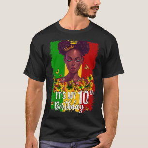 It's My 10th Birthday 10 Years Old Black Melanin W T-Shirt