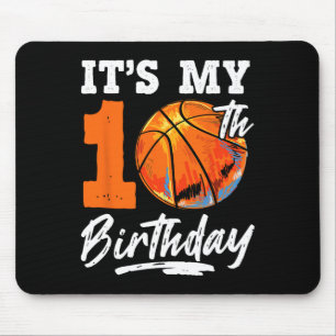 It's My 10th Birthday 10 Yr Bysketbyll Birthday Bo Mouse Pad