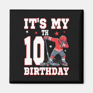 It's My 10th Birthday Boy Ice Hockey Dabbing 10 Ye Magnet