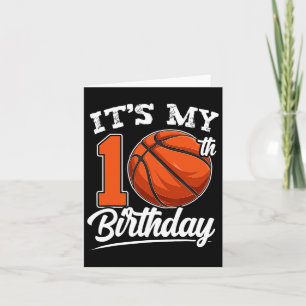 It's My 10th Birthday Bysketbyll Player 10 Bday Pa Card