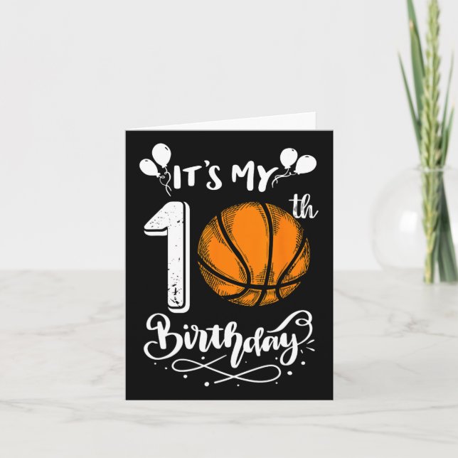 It's My 10th Birthday Bysketbyll Player 10 Bday Pa Card (Front)