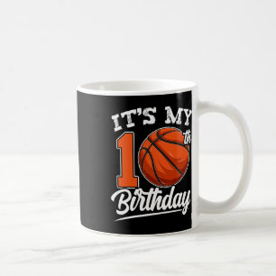 It's My 10th Birthday Bysketbyll Player 10 Bday Pa Coffee Mug