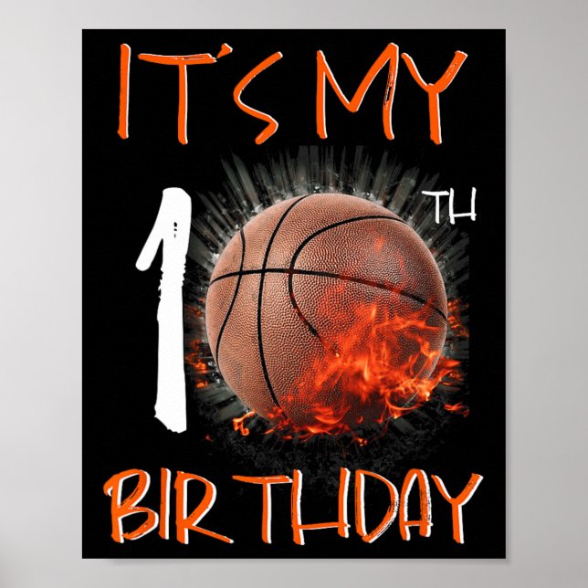 It's My 10th Birthday Bysketbyll  Poster (Front)