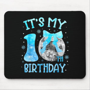 Its My 10th Birthday Coquette Bow Disco 10 Year Ol Mouse Pad