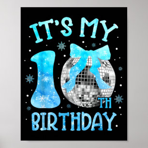 Its My 10th Birthday Coquette Bow Disco 10 Year Ol Poster