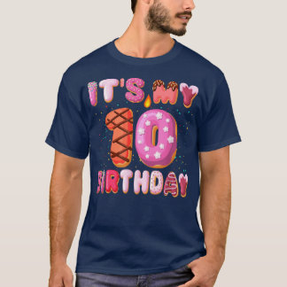 Its My 10th Birthday Donut 10 Year Old Gift Gir T-Shirt