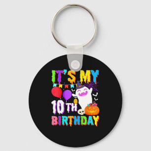 It's My 10th Birthday Gifts Ghost Pumpkin Hallowee Key Ring