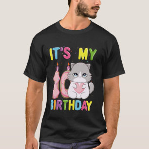 It's My 10th Birthday Girl 10 Year Old Ragdoll Cat T-Shirt