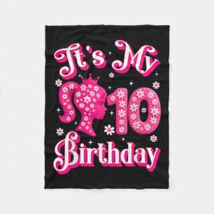 Its My 10th Birthday Girl Doll 10 Years Old Bday G Fleece Blanket