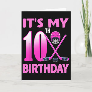 It's My 10th Birthday Girl Ice Hockey 10 Year Old Card
