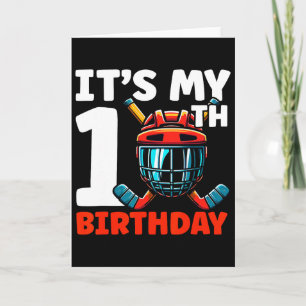 It's My 10th Birthday Hockey Player 10 Years Old K Card