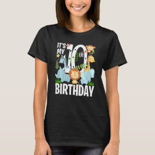 It's My 10th Birthday Jungle Zoo Theme Safari Jung T-Shirt