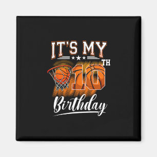 It's My 10th Birthday Sketll Theme 10 Years Old Bi Magnet