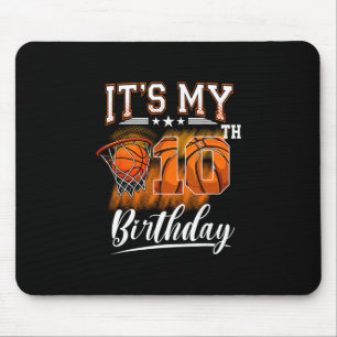 It's My 10th Birthday Sketll Theme 10 Years Old Bi Mouse Pad