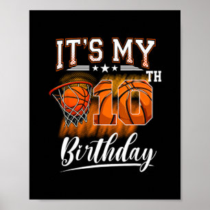 It's My 10th Birthday Sketll Theme 10 Years Old Bi Poster
