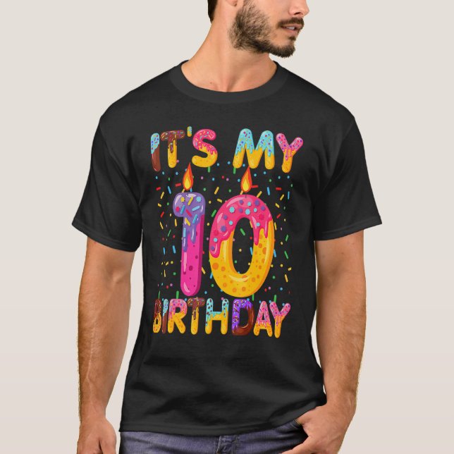 It's My 10th Birthday Sweet Doughnut 10 Years Old T-Shirt (Front)