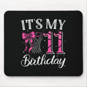 It's My 11 Years Old Birthday Coquette Sketll Girl Mouse Pad