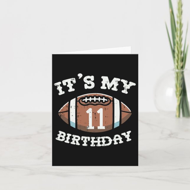 Its My 11th Birthday American Football 11 Year Old Card (Front)