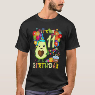 Its My 11Th Birthday Avocado Birthday Party Cute A T-Shirt