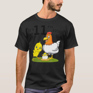 It's My 11th Birthday Cute Chicken 11 Year Old Kid T-Shirt
