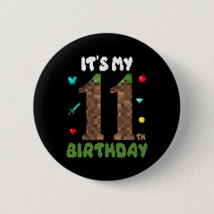 Its My 11th Birthday Funny 11 Yrs Old Video Gamer  6 Cm Round Badge