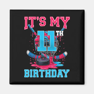 It's My 11th Birthday Hockey 11 Year Old Ice Cream Magnet