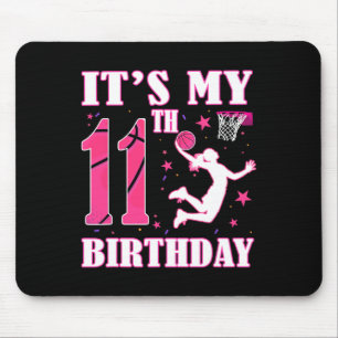 It's My 11th Birthday Sketll Theme 11 Year Old Par Mouse Pad