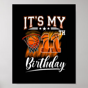 It's My 11th Birthday Sketll Theme 11 Years Old Bi Poster
