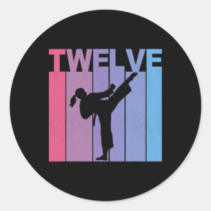 It's My 12th Bday Karate Girl Martial Arts 12 Year Classic Round Sticker