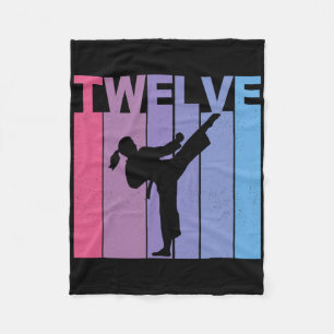 It's My 12th Bday Karate Girl Martial Arts 12 Year Fleece Blanket