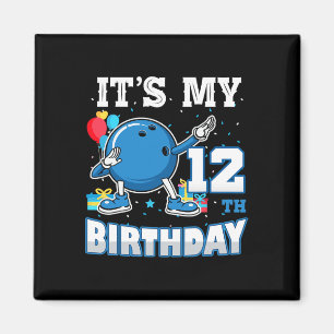 It's My 12th Birthday Dabbing Bowling 12 Years Old Magnet