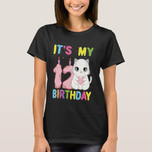 It's My 12th Birthday Girl 12 Year Old Ragdoll Cat T-Shirt