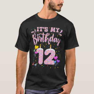 It's My 12Th Birthday Girl Doughnut Happy 12 Years T-Shirt