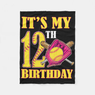 It's My 12th Birthday Girl Softll Theme 12 Years O Fleece Blanket