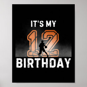 It's My 12th Birthday Sketll Party Sketll Birthday Poster